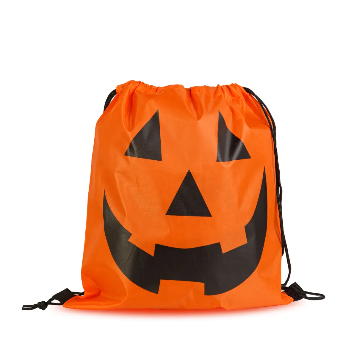 Rucsac Halloween cu snur, model dovleac, poliester, 39.5 x 34 cm, portocaliu - imagine 2
