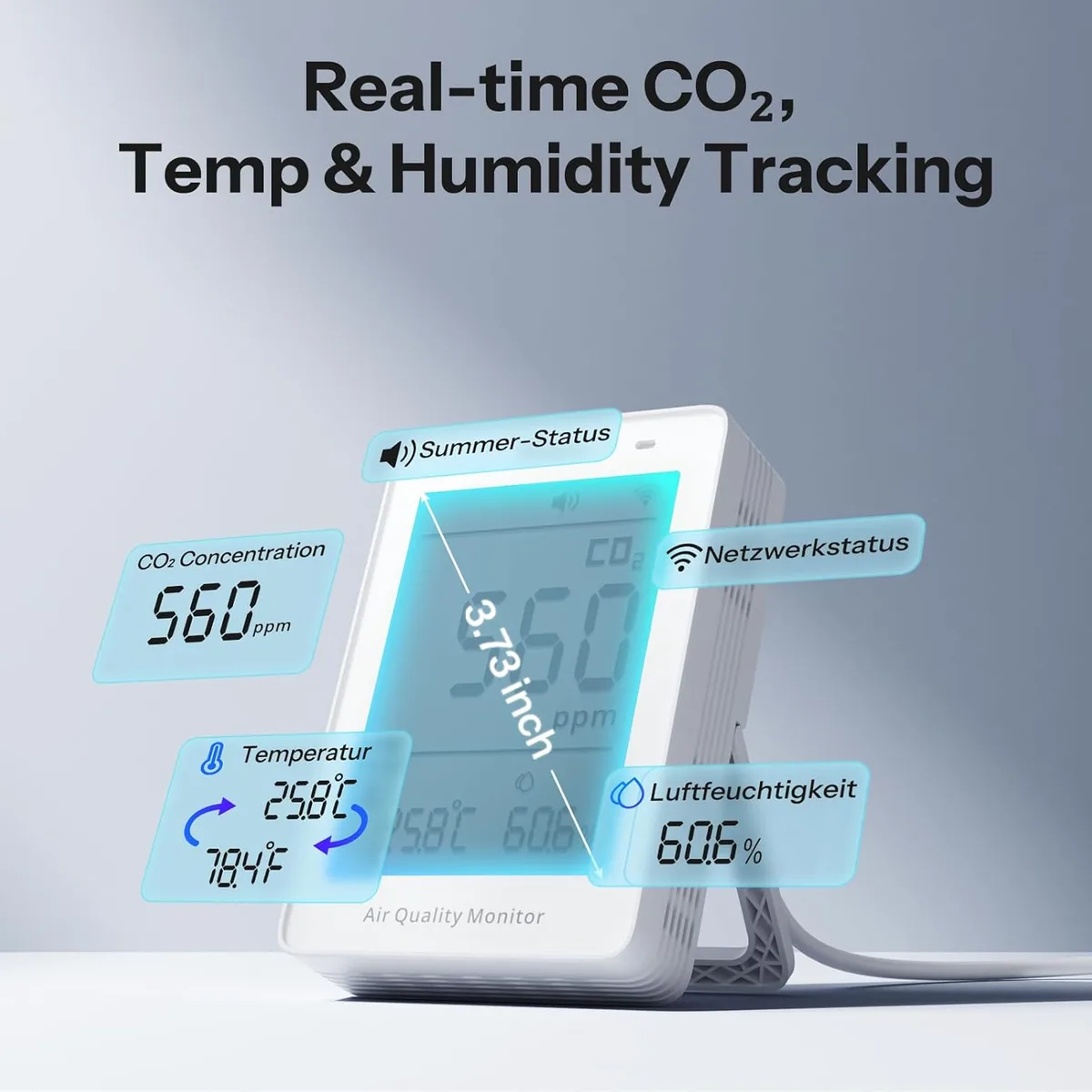 Sonoff AirGuard CO2 SAWF-08P WiFi LCD Aparat de masurare a calitatii aerului - imagine 4