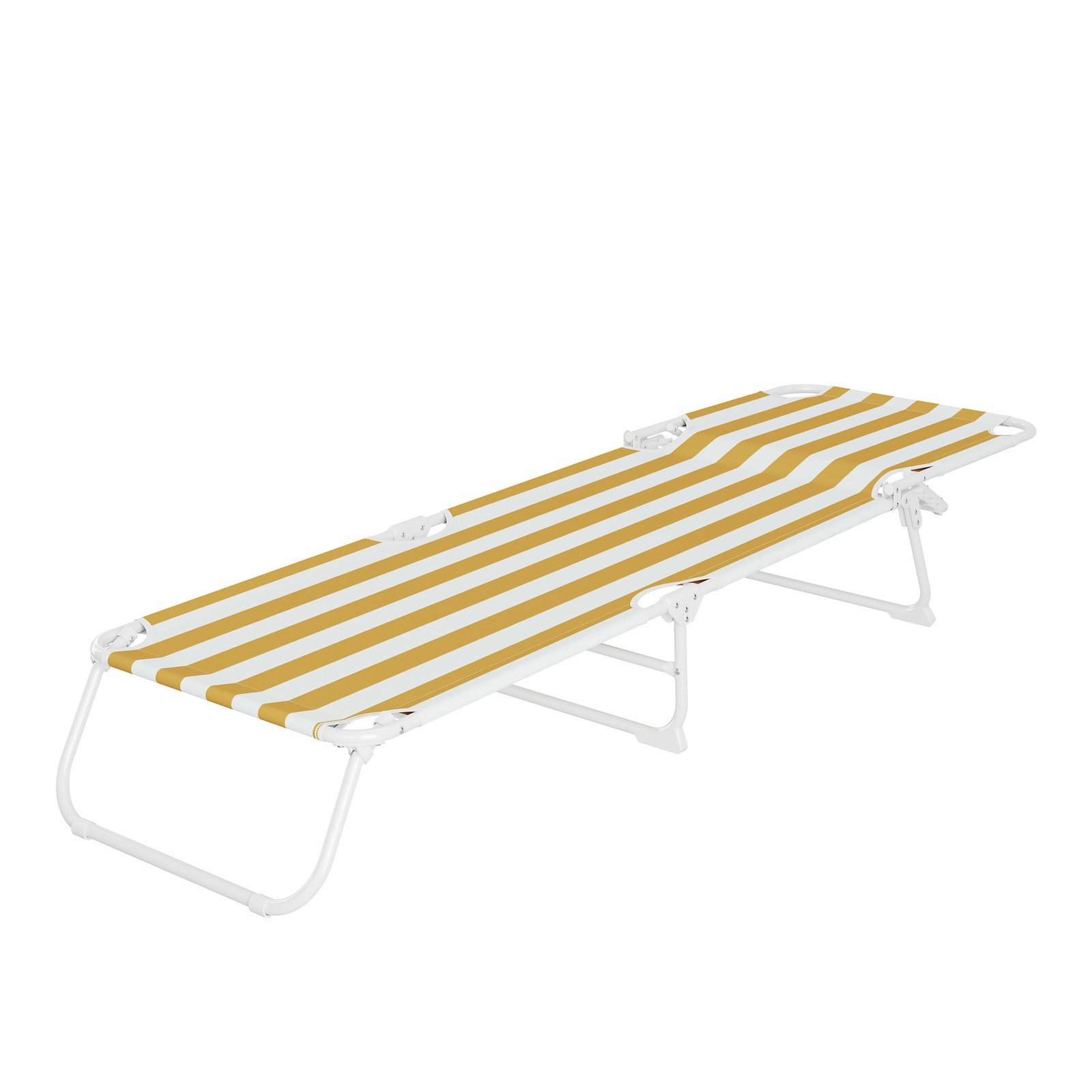 sezlong pliant sersimo, 186 x 56 cm, pentru plaja sau gradina, alb galben, capacitate 110kg 4 Sezlong pliant Sersimo, 186 x 56 cm, pentru plaja sau gradina, alb galben, capacitate 110kg - imagine 4