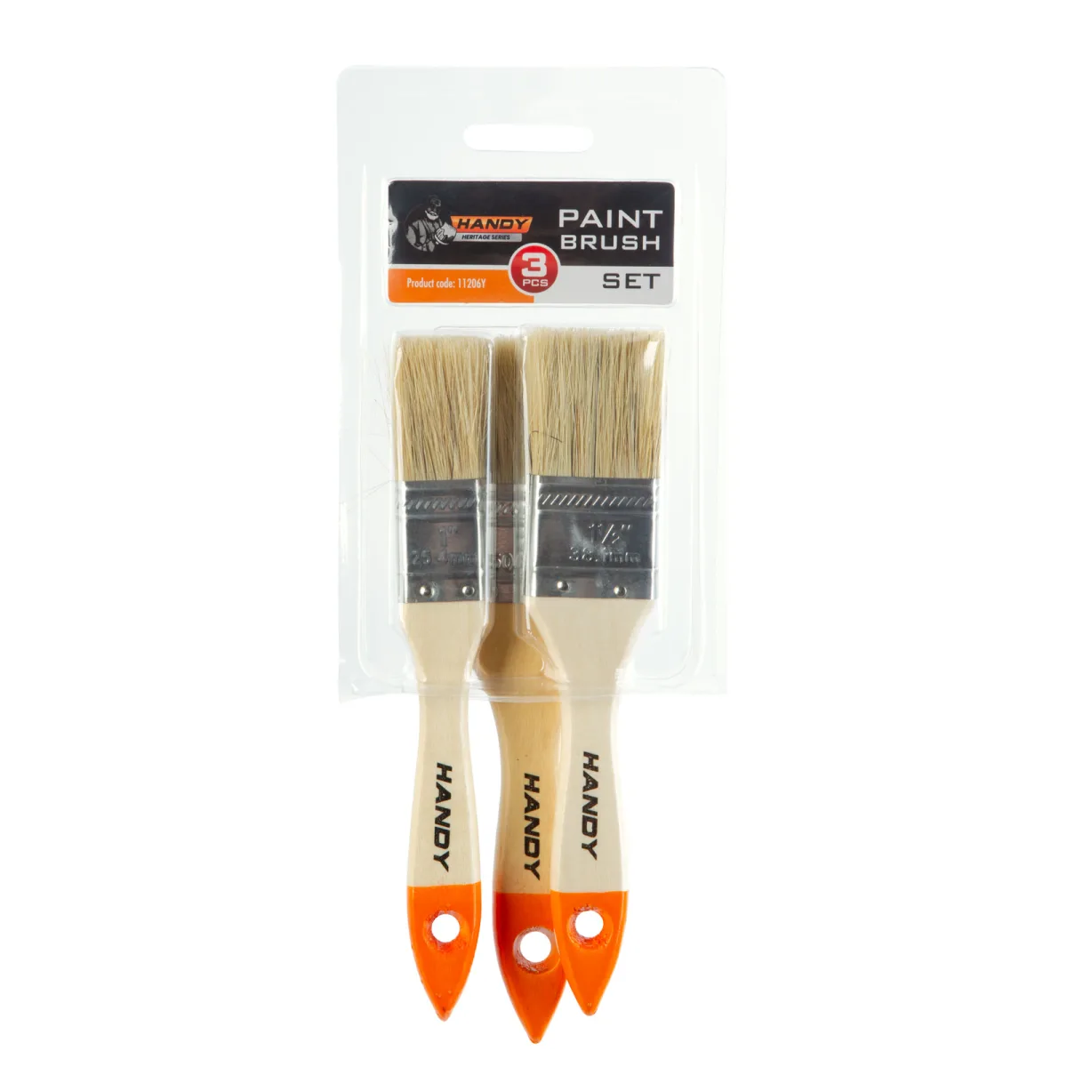 Set pensule vopsit, 3 buc, 25 50 mm, maner lemn, pentru vopsea lavabila, lac si lazura - imagine 2