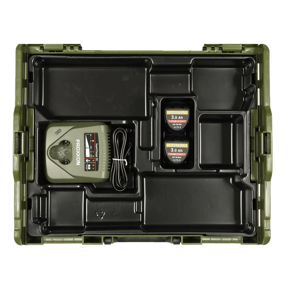 Proxxon 29905, Set basic LBX/TL3, sistem L-BOXX cu 2 acumulatori Li/TL3 si incarcator SuperCharger SC