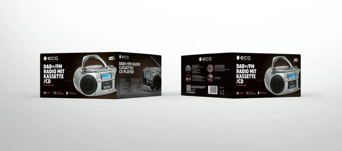 Sistem audio ECG CDR 990 DAB, 2 x 2 W RMS, Radio FM, USB, CD Player, Casetofon MP3, GRI - imagine 2
