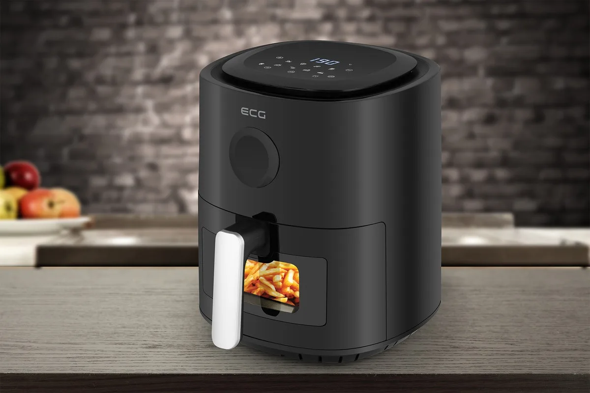 Friteuza cu aer fierbinte ECG AF 4020 Compact Fry, 3.8 litri, 1300 W, control digital, 8 programe, temperatura 80-200°C - imagine 2