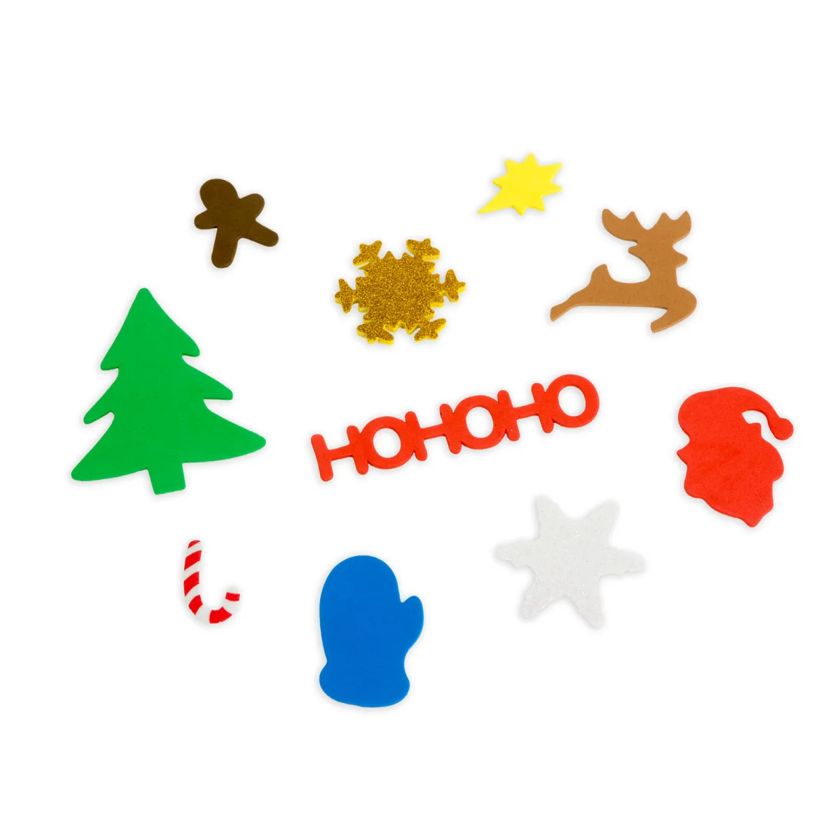 Stickere Craciun din spuma 50 buc, set creativ decorativ cu modele festive