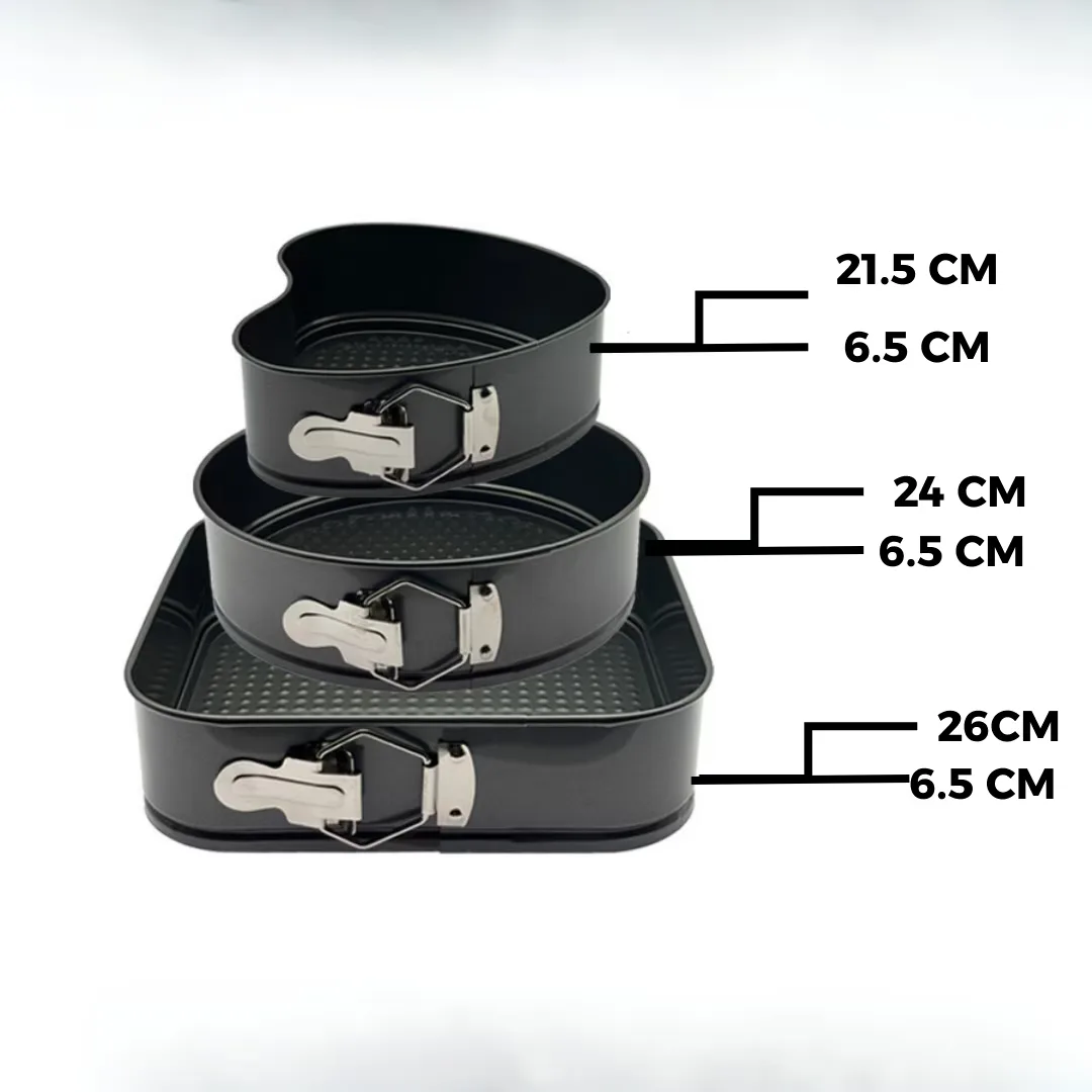 Set 3 Tavi pentru Prajituri Macvi® din metal diverse forme negre - imagine 2