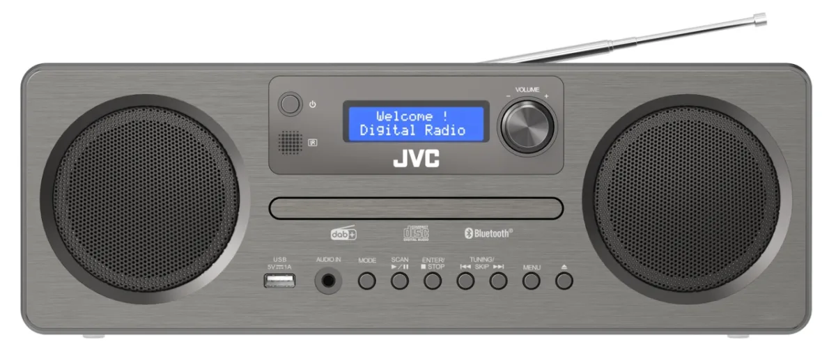 Sistem audio JVC ALL-IN-ONE RD-E861B-DAB, Tuner Digital Dab+/FM, 10 W RMS, Unitate CD, USB, Bluetooth 5.0, negru/gri - imagine 3