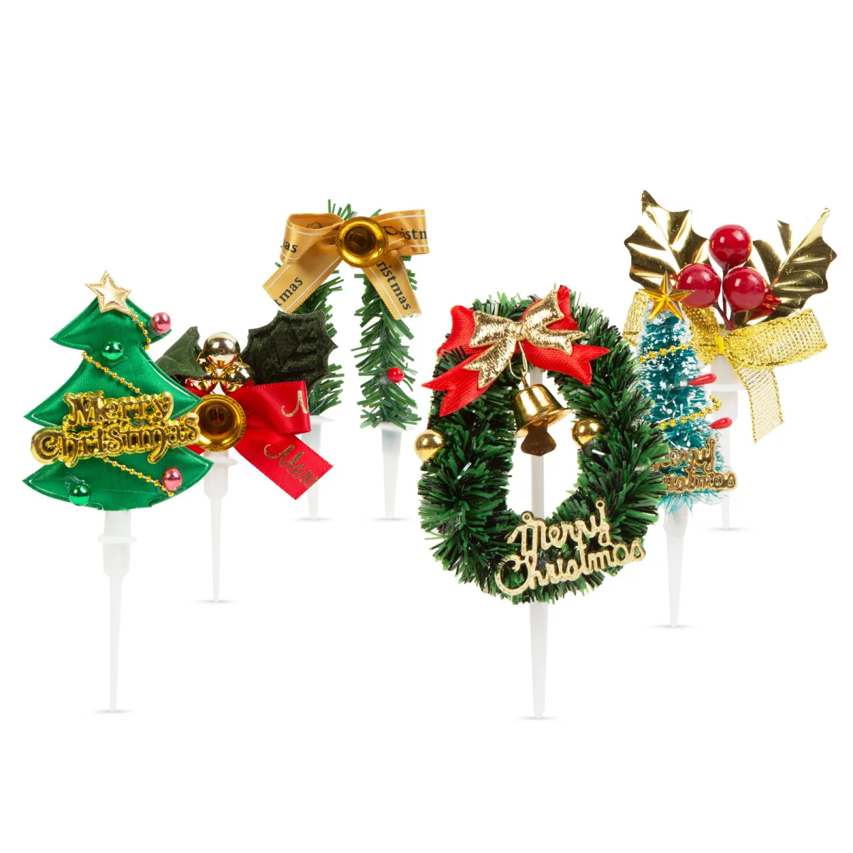 Decor tort Craciun 3D, 10 cm, set 3 buc - imagine 2