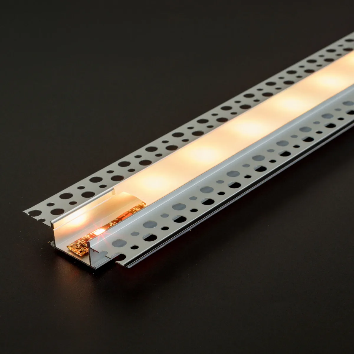 Profil aluminiu LED incastrat rigips 1 m, profil LED tencuibil pentru banda LED, canal LED