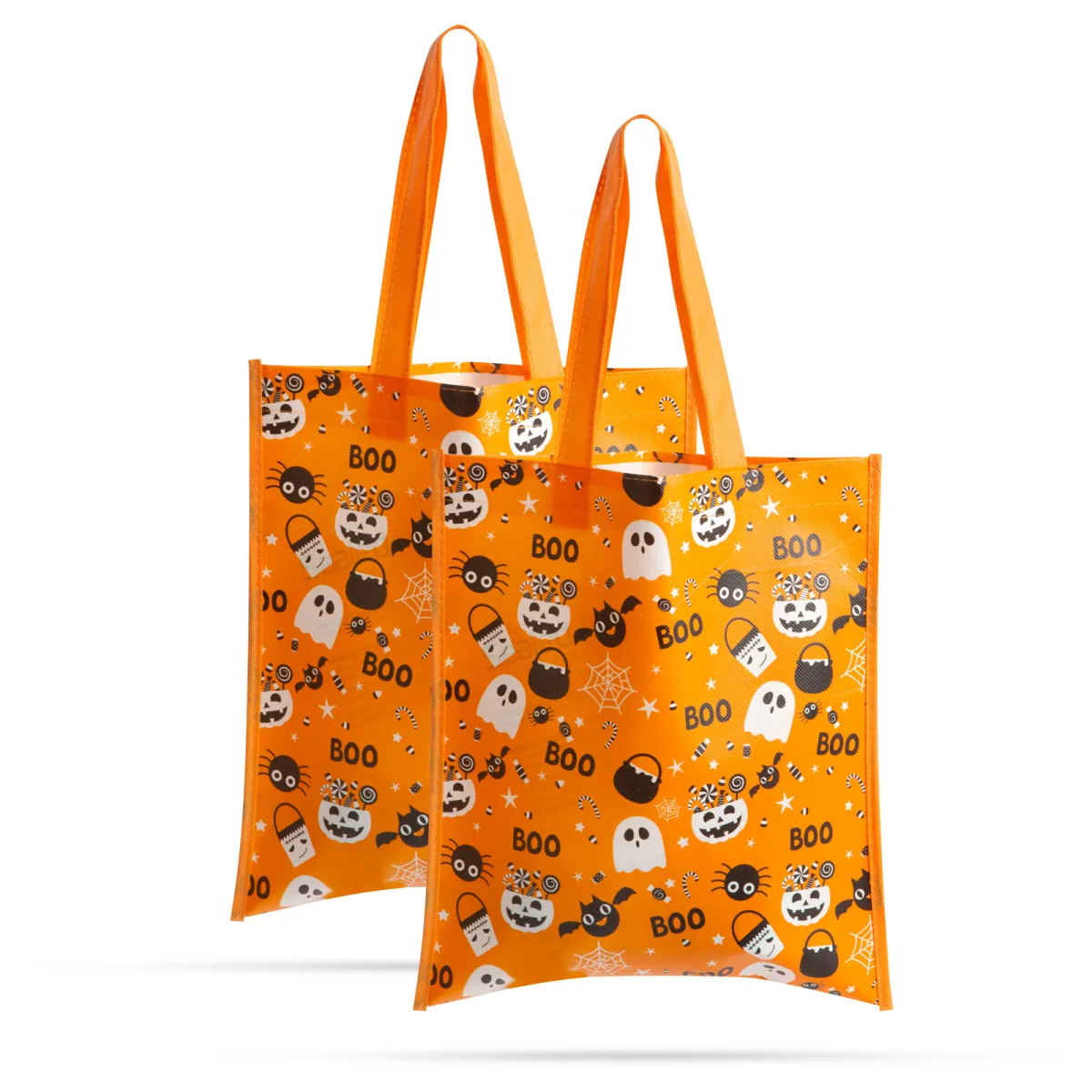 Set pungi cadou Halloween 27x31 cm portocaliu, 2 bucati
