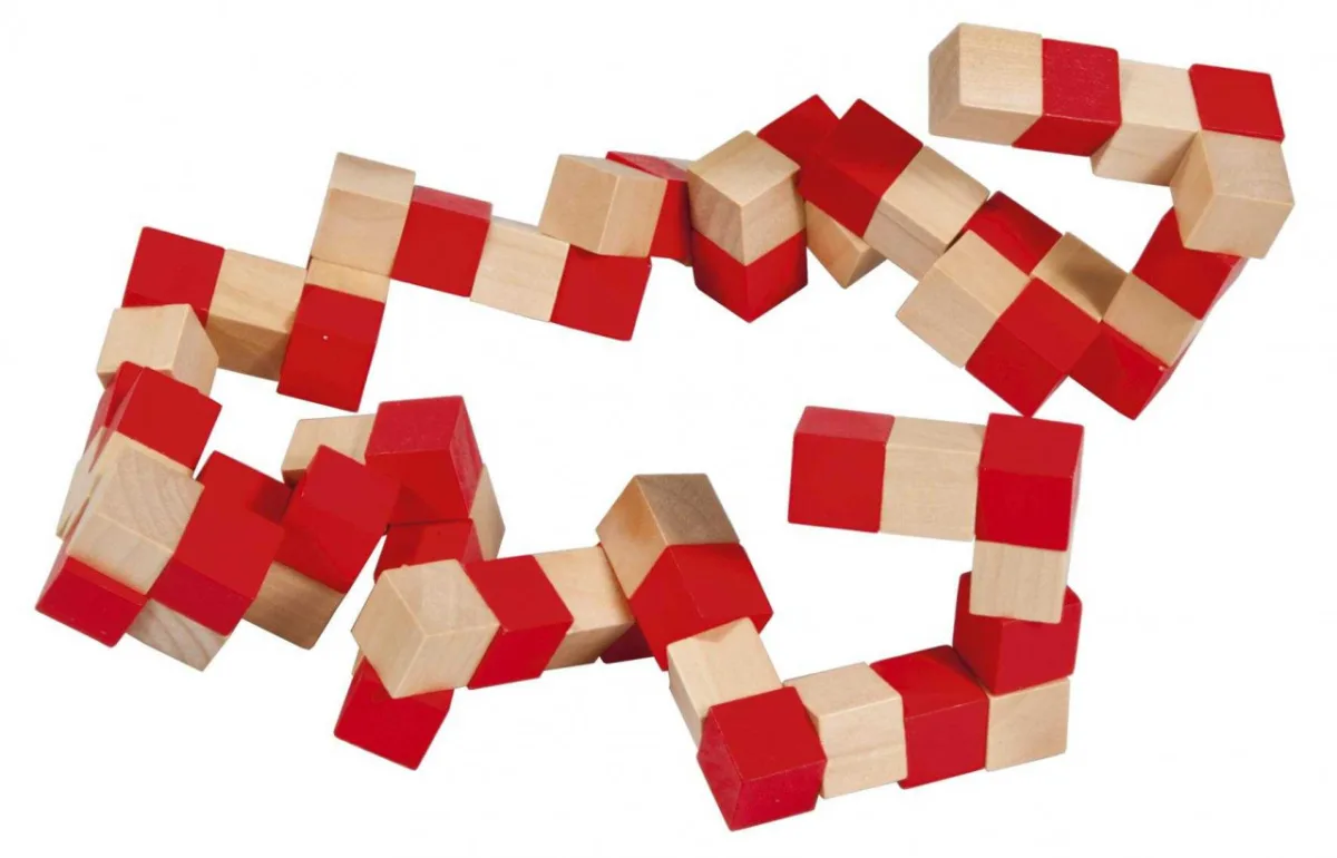 Joc logic IQ 3D Puzzle rosu&natural Anaconda, Fridolin - imagine 3