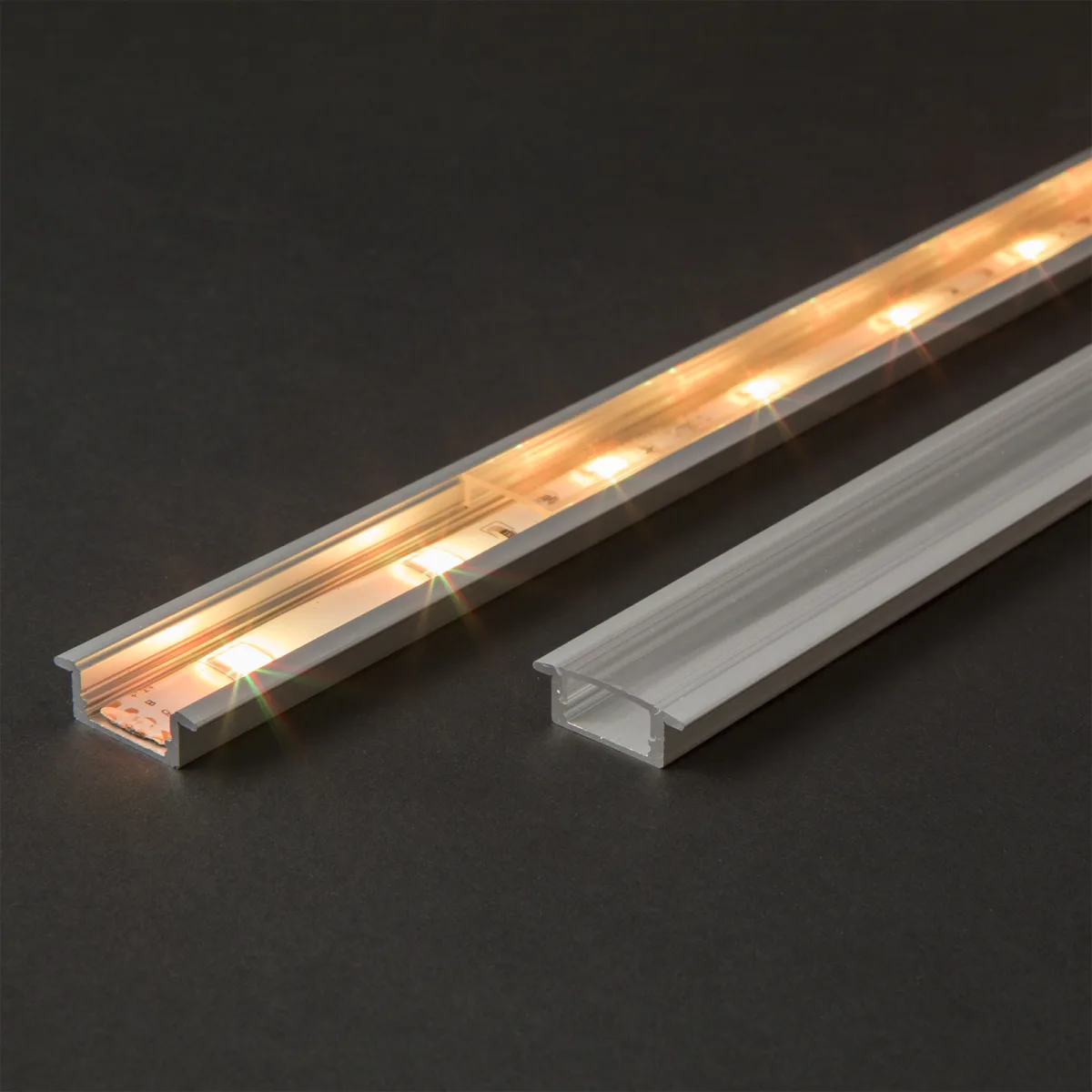 Capac profil LED transparent 1m, difuzor banda LED, policarbonat, compatibil profil aluminiu
