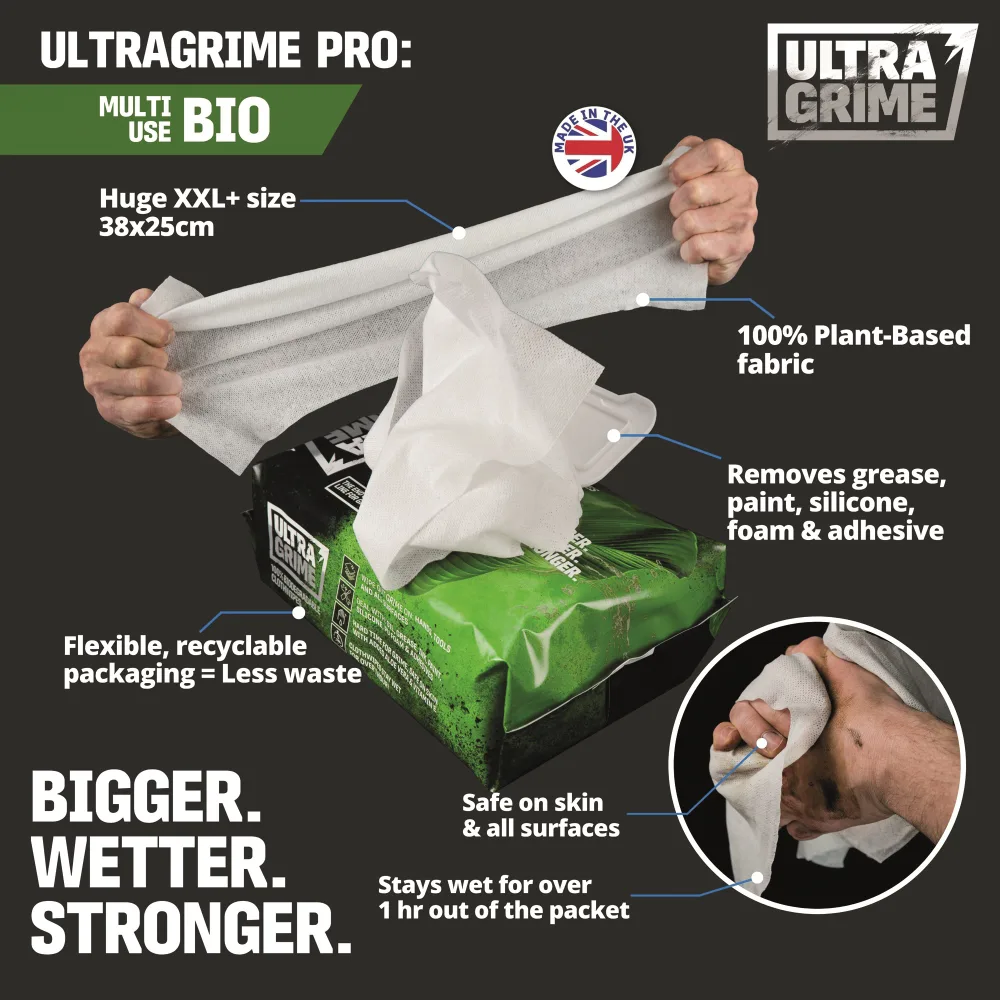 Servetele umede Bio Multiuse, UltraGrime 5940, 38 cm x 25 cm, 100 de bucati reciclabile - imagine 6