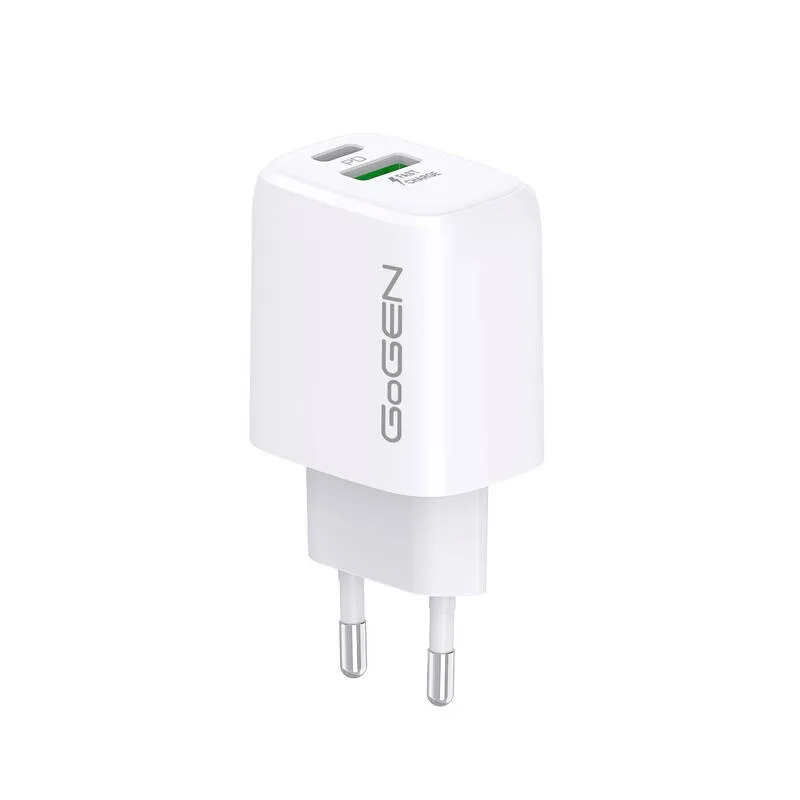 Incarcator de retea GoGEN ACHPDQ 220, 1 x USB-C 20W, 1 x USB-A 18W, alb - imagine 3