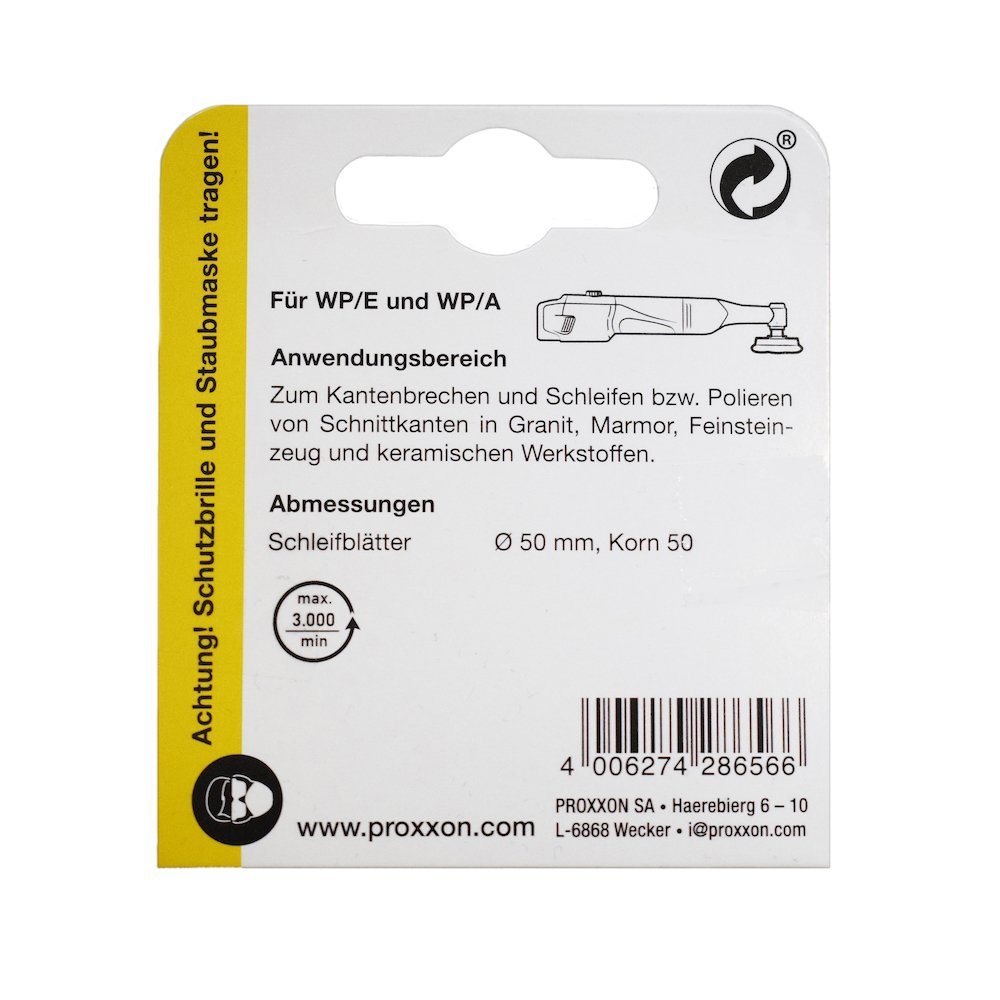 proxxon 28656, set 3 discuri diamantate pentru slefuire si lustruire, gr50, diametru 50mm, pentru wp/a si wp/e 4 Proxxon 28656, Set 3 discuri diamantate pentru slefuire si lustruire, GR50, diametru 50mm, pentru  WP/A si WP/E - imagine 4