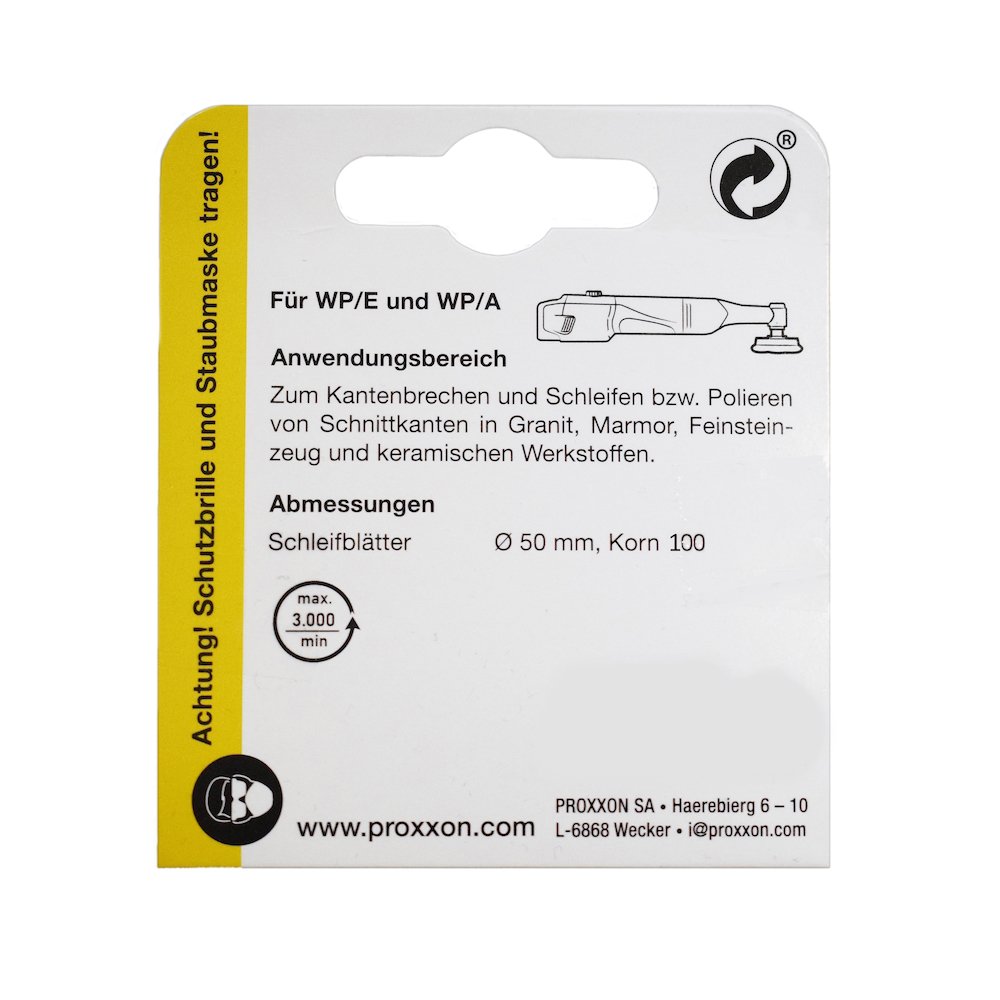 proxxon 28657, set 3 discuri diamantate pentru slefuire si lustruire, gr100, diametru 50mm, pentru wp/a si wp/e 4 Proxxon 28657, Set 3 discuri diamantate pentru slefuire si lustruire, GR100, diametru 50mm, pentru  WP/A si WP/E - imagine 4