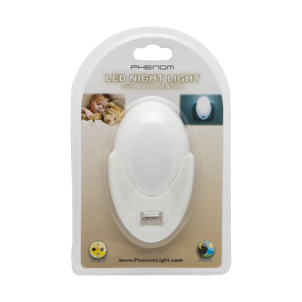 Lampa de noapte LED Phenom cu senzor lumina, 1W, 230V, auto on off, alb rece - imagine 3