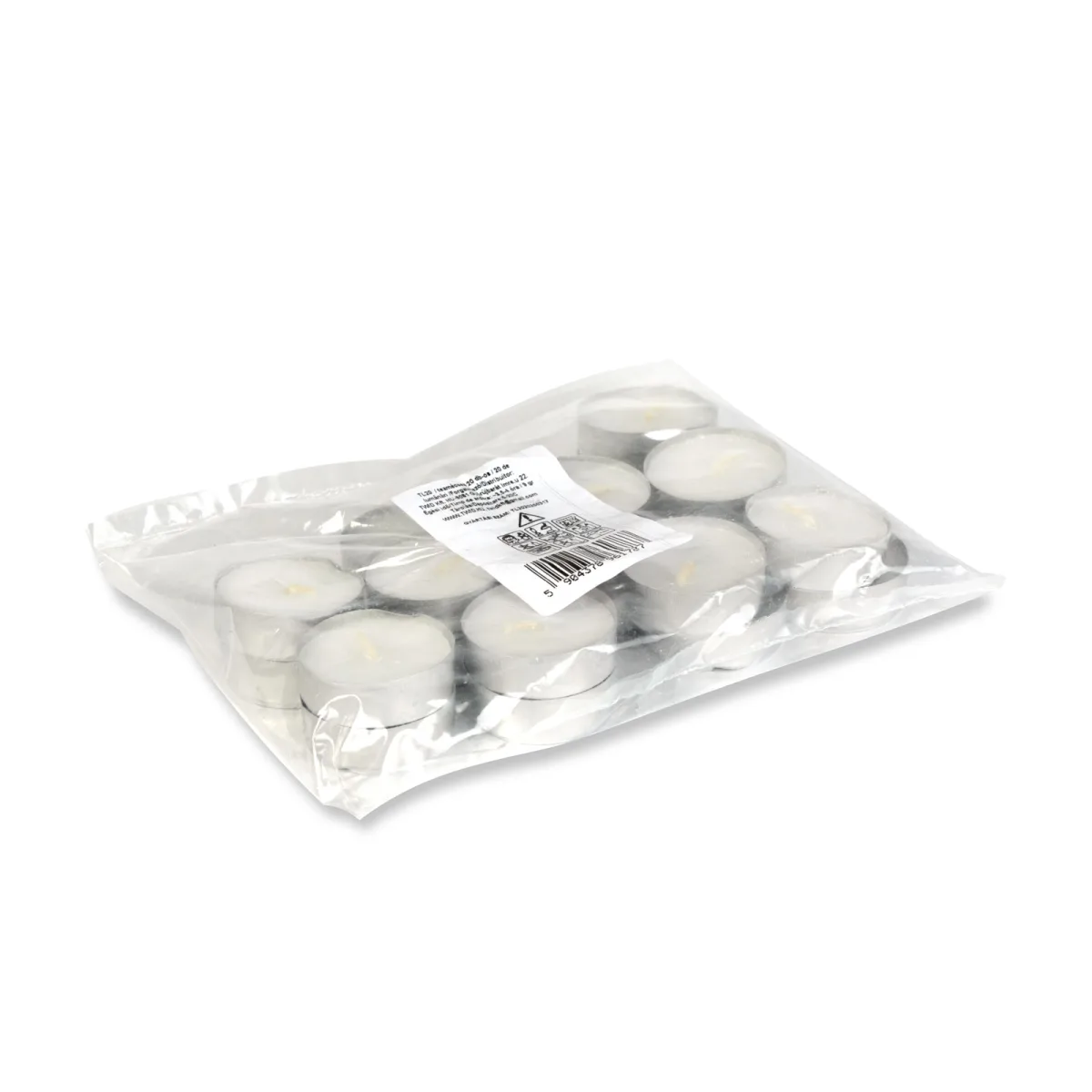 Set 20 Lumanari Tip Pastila Tealight Albe, Ø37 mm, Fara Parfum - imagine 2
