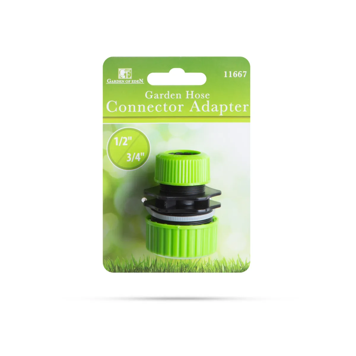 Adaptor furtun 1/2 la 3/4, conector irigare, cuplare rapida, plastic, verde negru - imagine 2