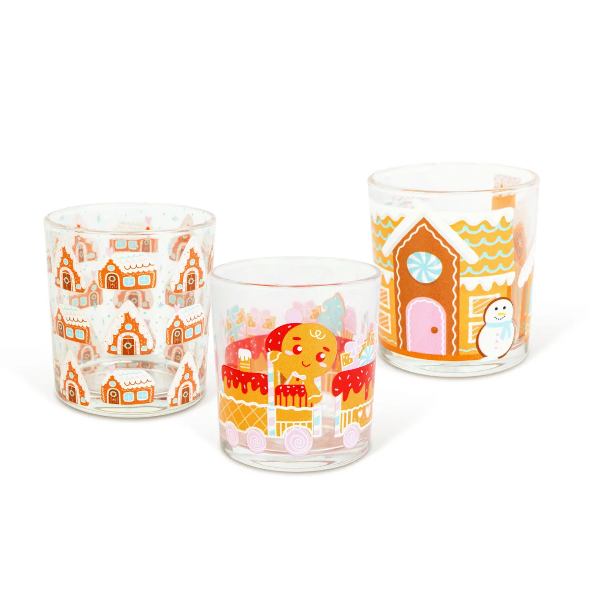 Suport lumanare de Craciun din sticla, pentru pastila tip tealight, 8 x 7 cm, 3 modele - imagine 2