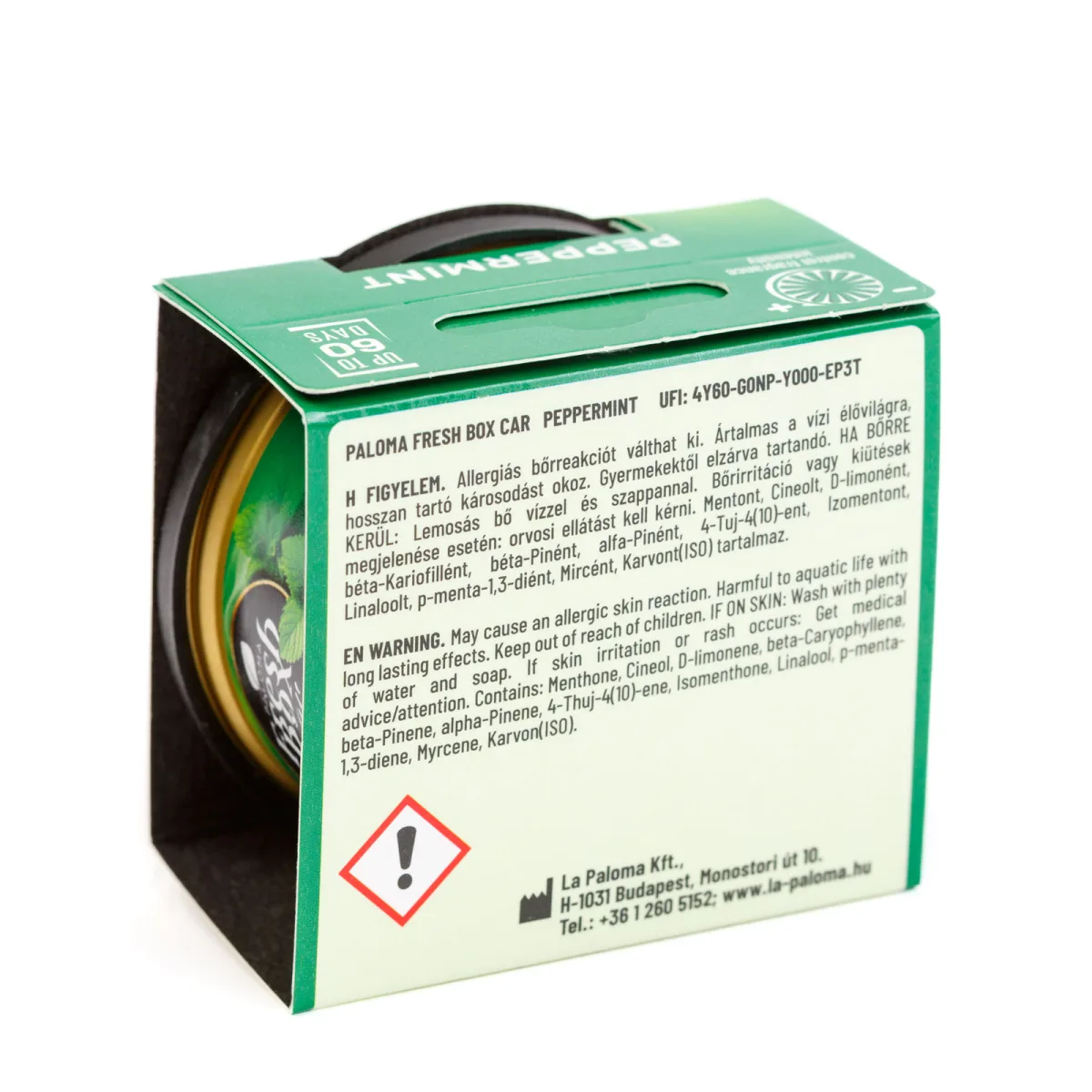 Odorizant Auto Paloma Fresh Box Peppermint, 25 g, pentru Suport Pahar - imagine 2