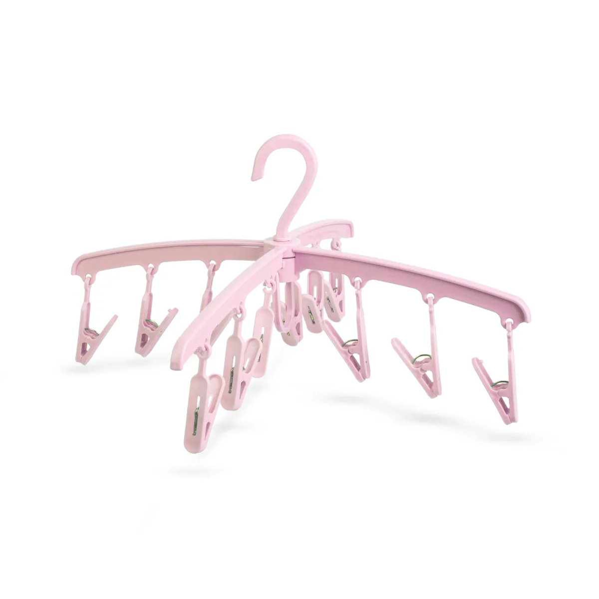 Lenjerie de uscat, roz, 12 clame, pliabil, interior si exterior, plastic