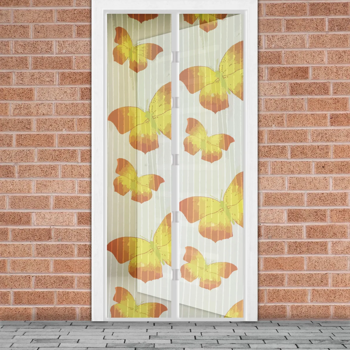 Cortina tantari usa magnetica 100x210 cm model fluture galben, plasa insecte usa magnetica