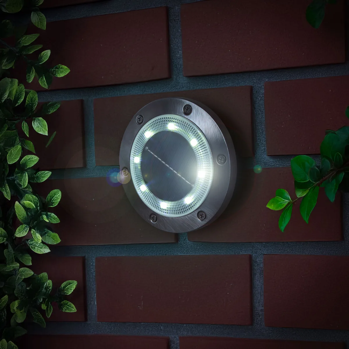 Lampa solara LED perete gradina, 12 cm, 8 LED SMD alb rece, exterior, incarcare automata IP rezistent - imagine 2
