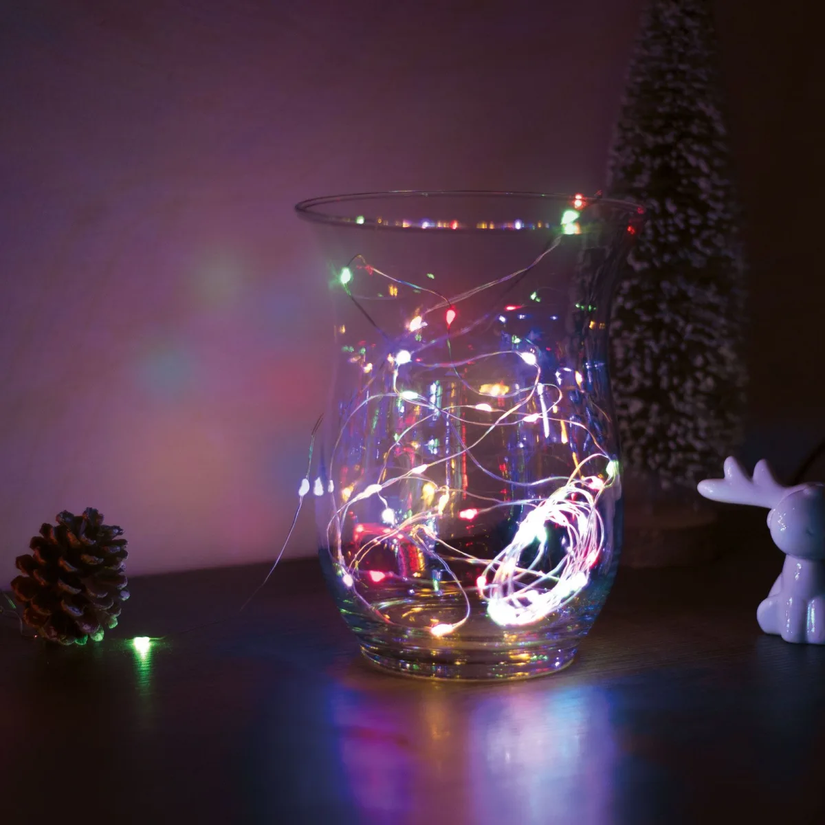 Şir de lumini LED de Crăciun - 5 m -50 LED - multicolor, 3xAA