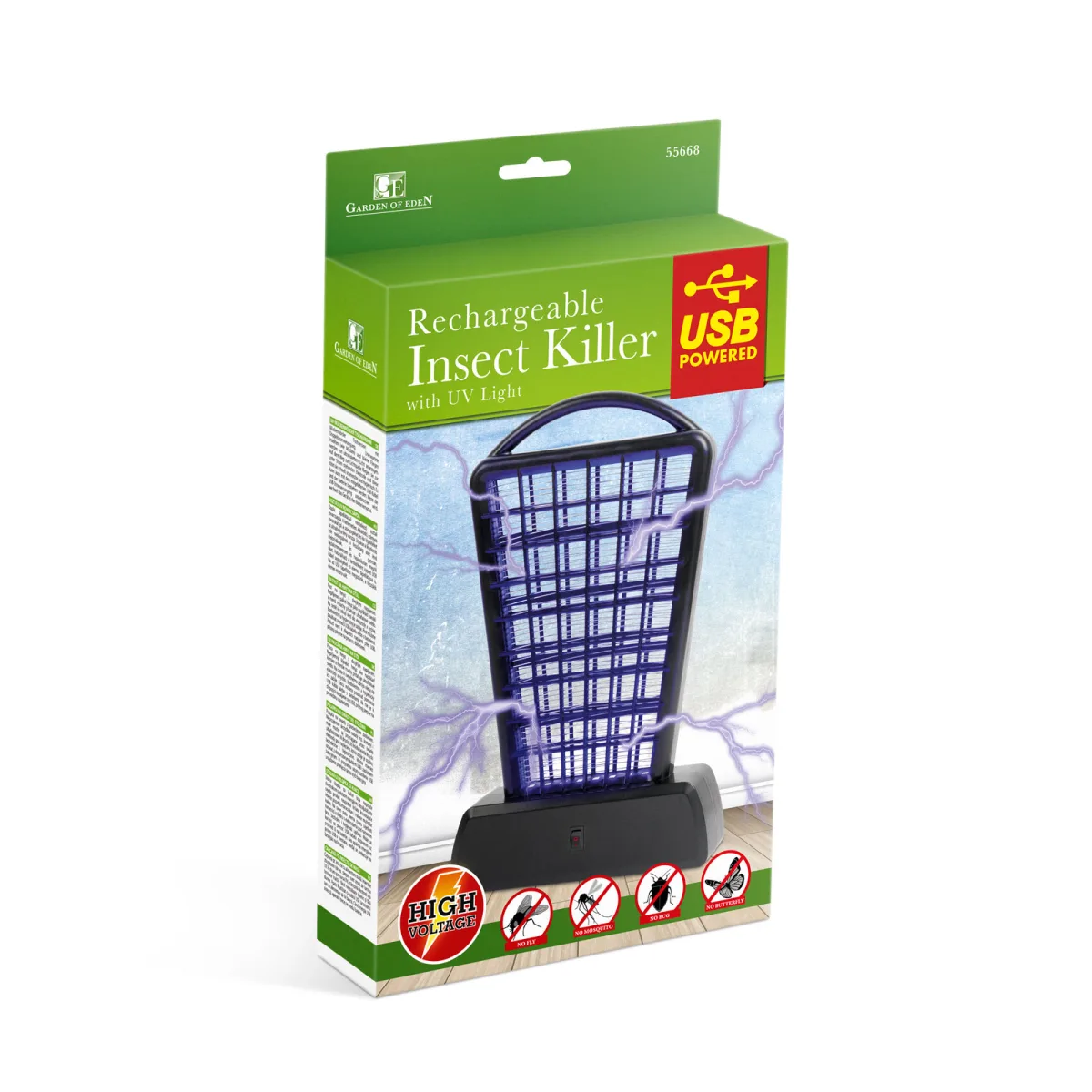 Capcana insecte UV LED, USB si baterie, anti tantari, 600V, portabila, negru - imagine 4