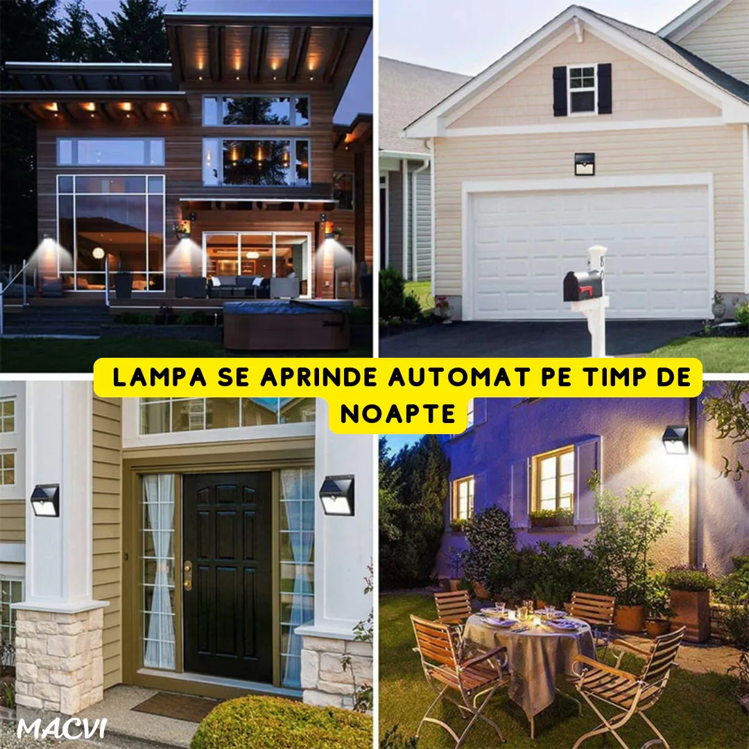 Lampa Solara Macvi® cu Senzor de Miscare, 30 LED-uri SMD, Rezistenta la Apa IP65, Moduri de Iluminare Continua, Economic si Senzor - imagine 2