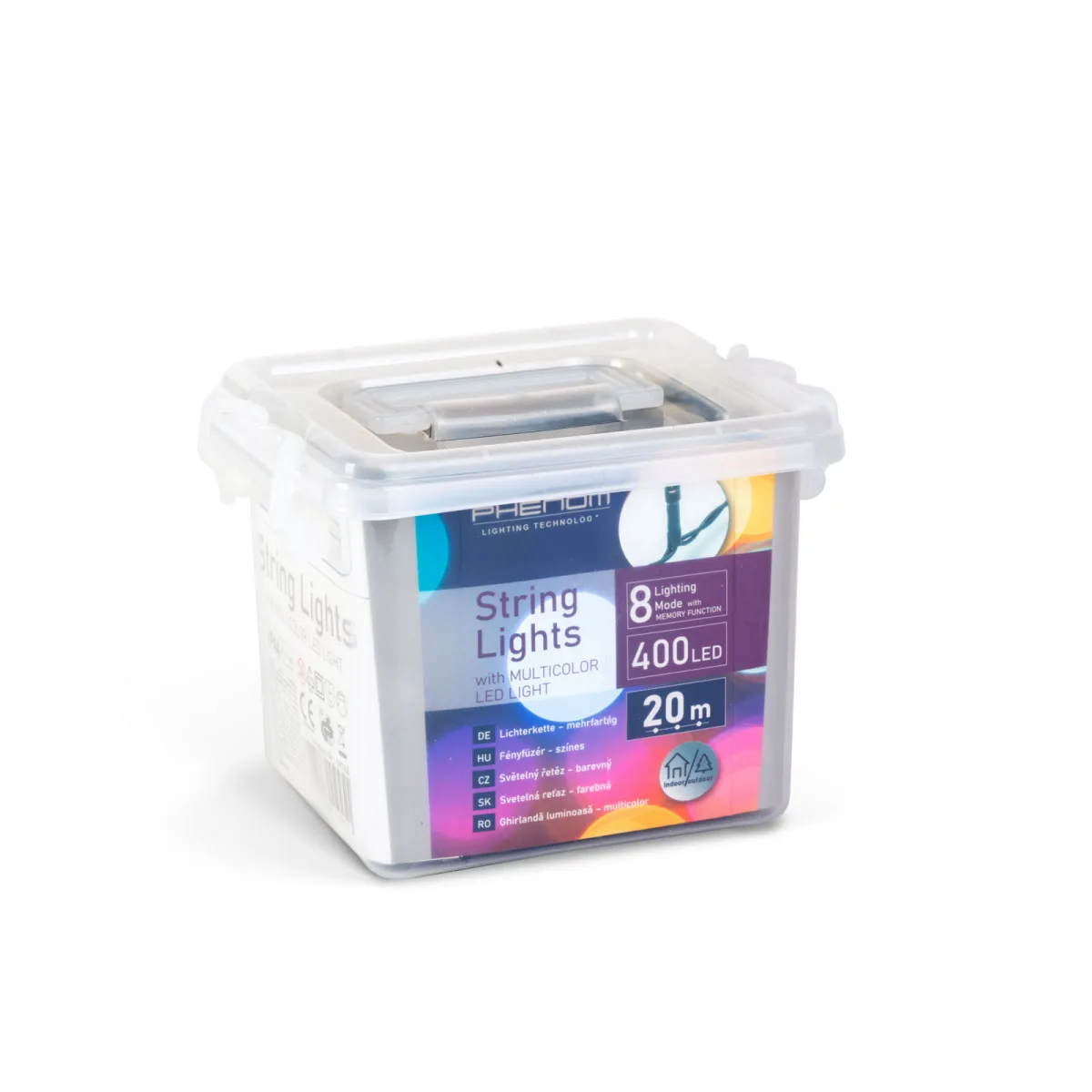 Ghirlanda luminoasa, 20 m, multicolor, 400 LED, 220–240 V, 6 W, cablu verde - imagine 5