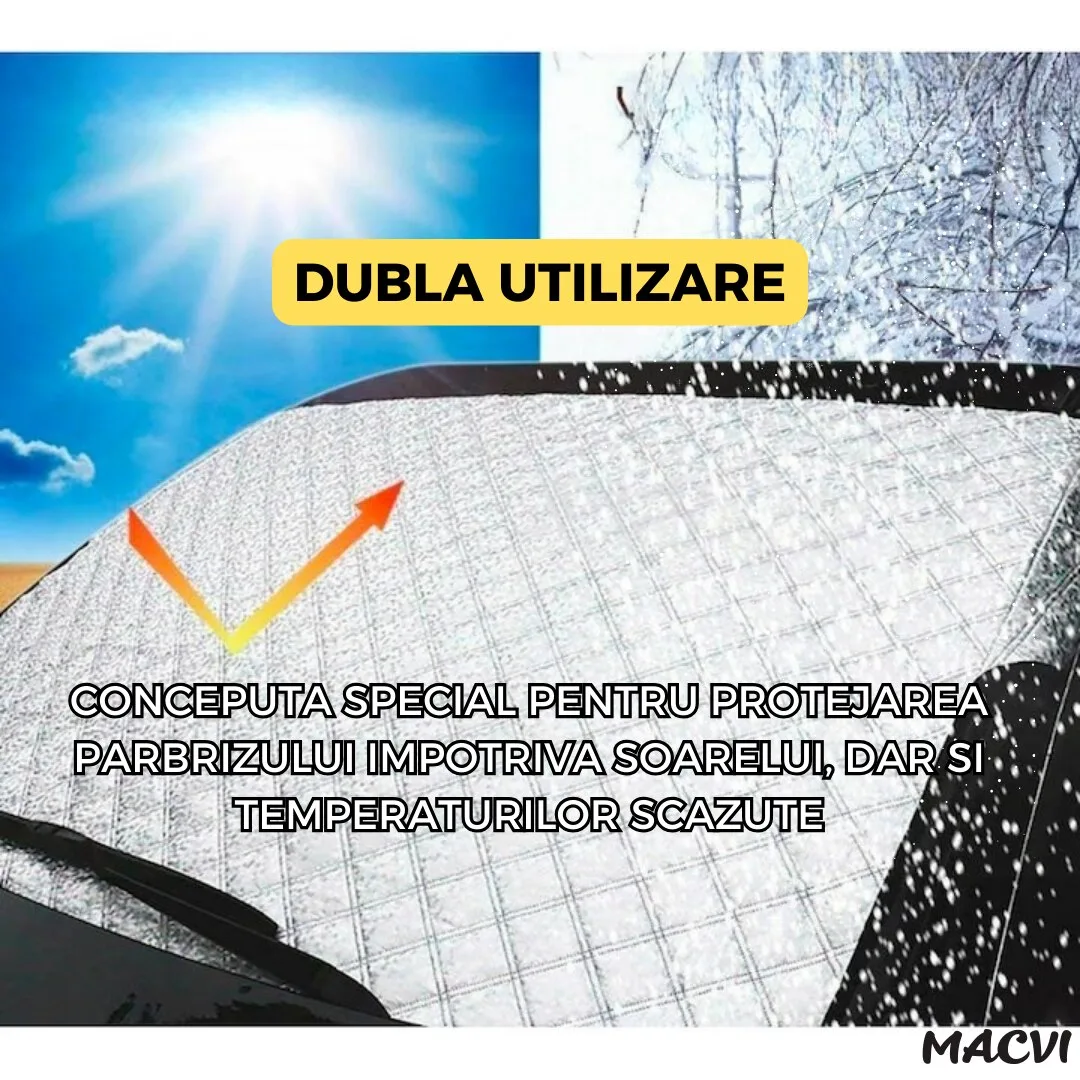 Parasolar Auto Macvi® pentru Parbriz Iarna-Vara, 98x146 cm, cu Doua Fete, Protectie UV si Impotriva Zapezii - imagine 4