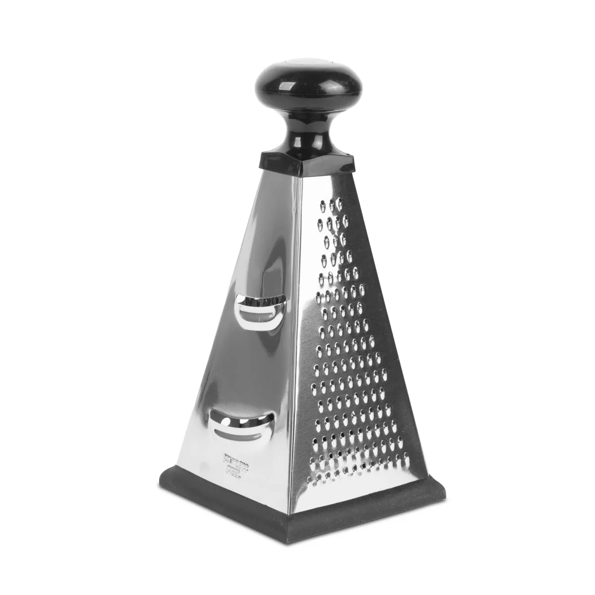 Razatoare 4 fete inox 23 cm, pentru legume si branza, baza antiderapanta, negru