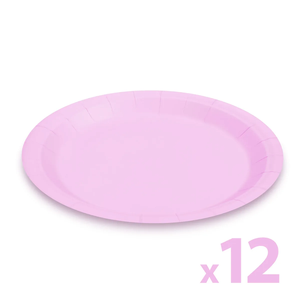 Farfurii carton roz 23 cm, set 12 buc, farfurii de unica folosinta pentru petreceri