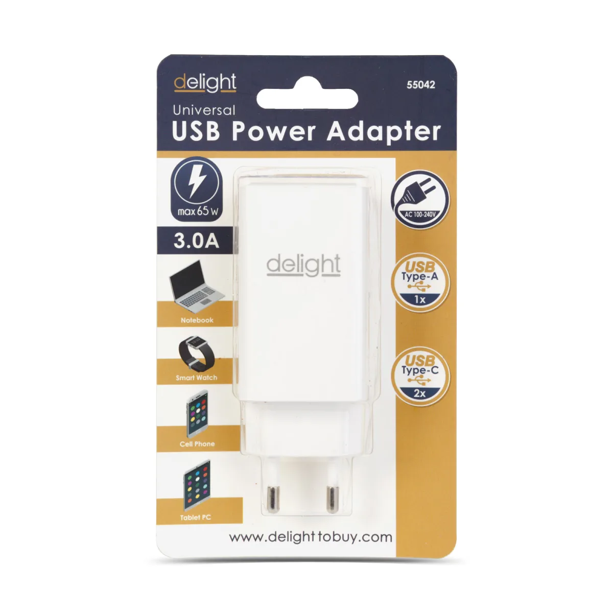 Adaptor universal calatorie 4 porturi USB USB C PD 65W GaN fast charge priza internationala - imagine 4