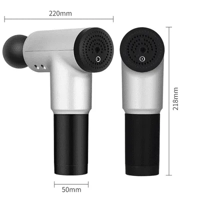 Aparat de Masaj Tip Pistol Macvi® , Cu 4 Capete Interschimbabile, 6 Trepte de Viteza, Autonomie 4 ore, 24W, 3400 RPM, Gri - imagine 3