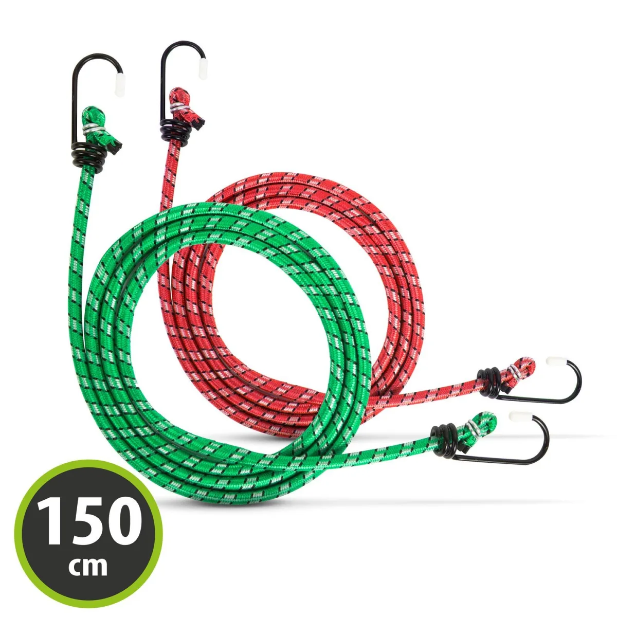 Set chingi elastice cu carlige metalice, 2x150 cm, 6 mm, fixare bagaje, 6 kg - imagine 2