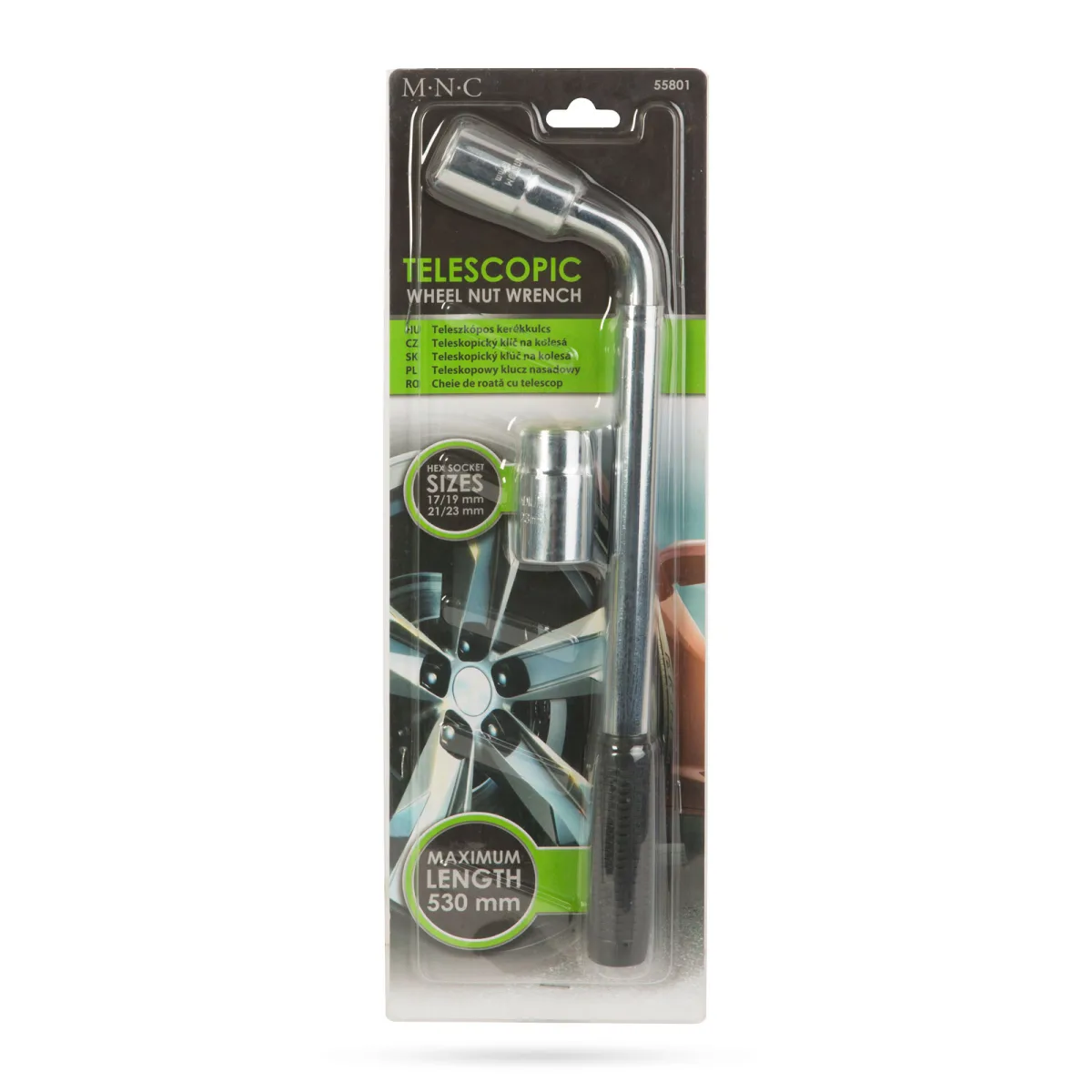 Cheie telescopica roti 17 19 21 23 mm, maner extensibil, forta mare, schimbare usoara - imagine 3