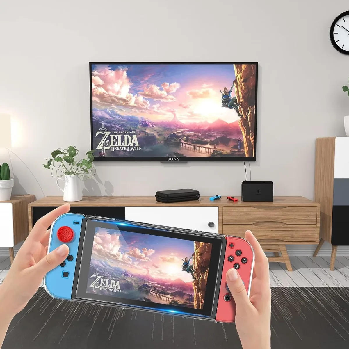 Husa de transport Macvi® pentru consola Nintendo Switch / Switch OLED, protectie completa, design compact, negru - imagine 3