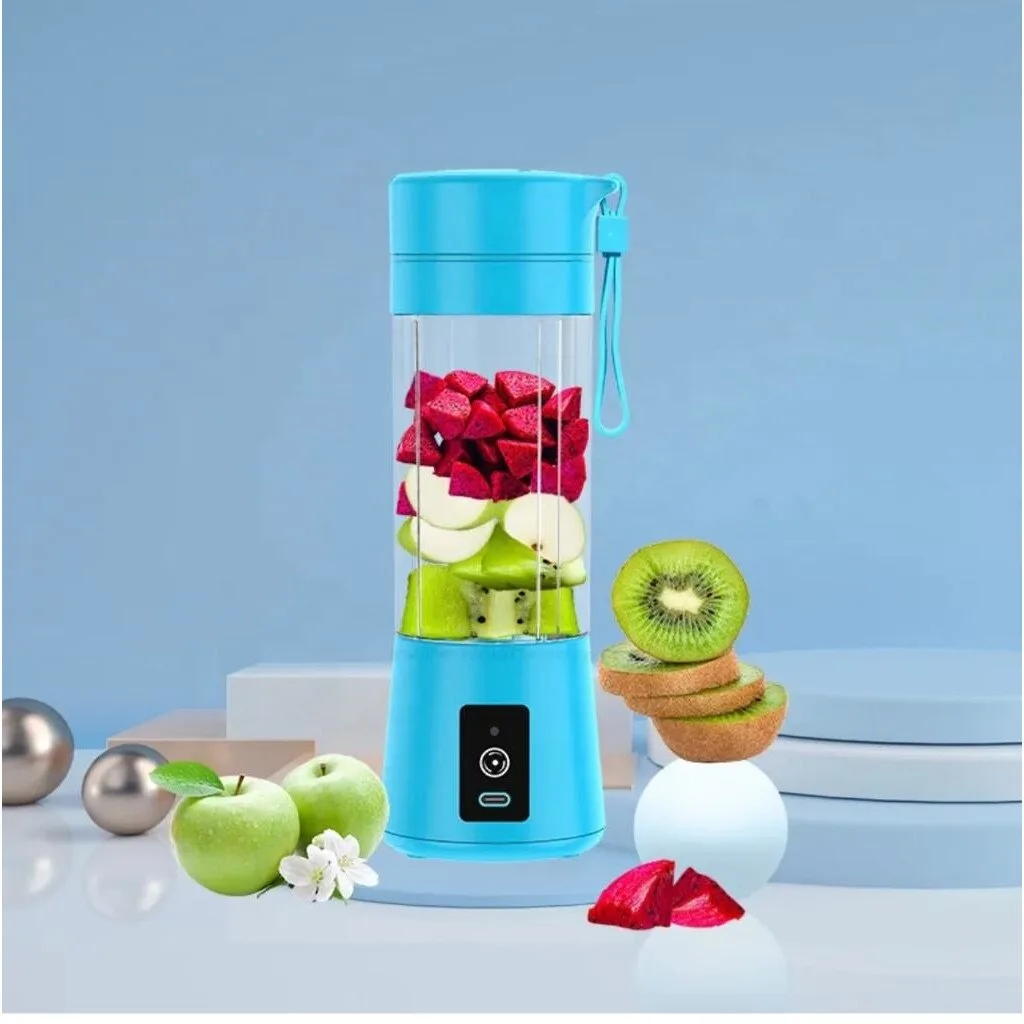 Mini Blender Electric Macvi® ,75 W,1x USB, 380 ml, Albastru - imagine 2