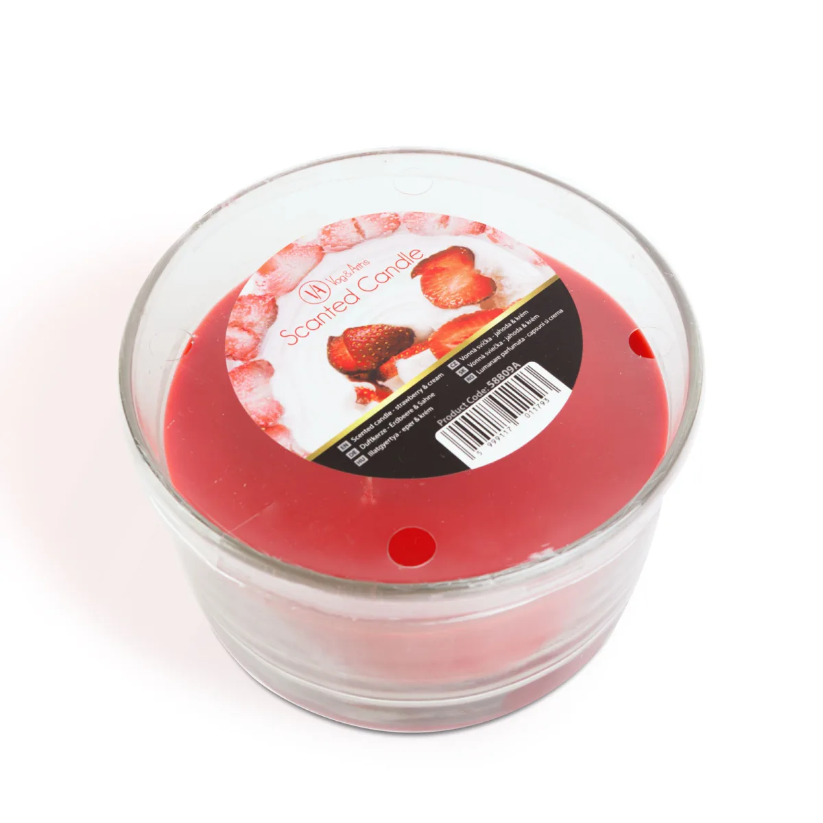 Lumanare parfumata, aroma capsuni si frisca, 350 g, 3 fitiluri - imagine 3