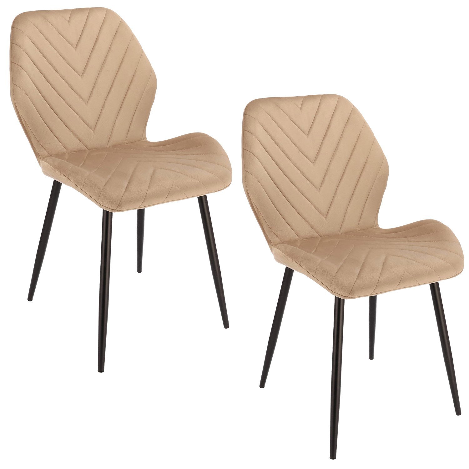 (dl) set 2 scaune dining milare pentru bucatarie tapitat cu catifea, 80x58x87cm, bej 1 (DL) Set 2 scaune dining Milare pentru bucatarie tapitat cu catifea, 80x58x87cm, bej