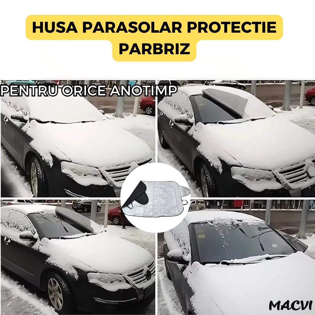 Parasolar Auto Macvi® pentru Parbriz Iarna-Vara, 98x146 cm, cu Doua Fete, Protectie UV si Impotriva Zapezii - imagine 5