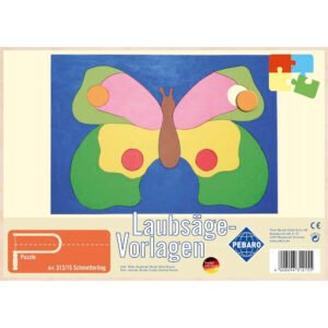 Pebaro 312/1S, Sablon din lemn, fluture, pentru traforaj, dimensiunea A4