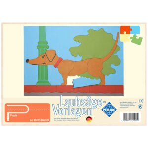 Pebaro 314/1S, Sablon din lemn, caine Dachshund, pentru traforaj, dimensiunea A4