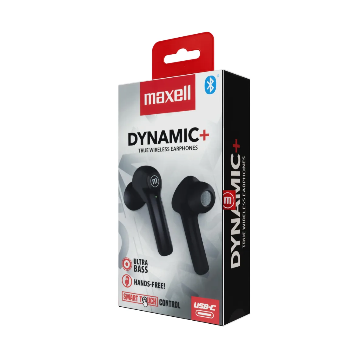 Casti wireless Maxell BT Dynamic TWS, Bluetooth 5.0, ultra bass, USB-C, control touch, negru - imagine 2