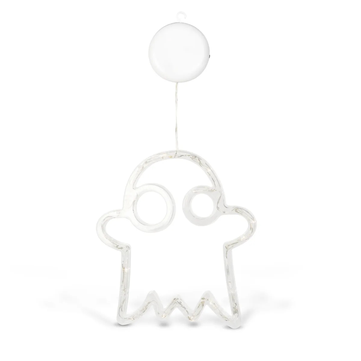 Decor lumini Halloween, fantoma, ventuza, 12 LED, 20x18,5 cm, plastic, alb cald, baterii - imagine 2