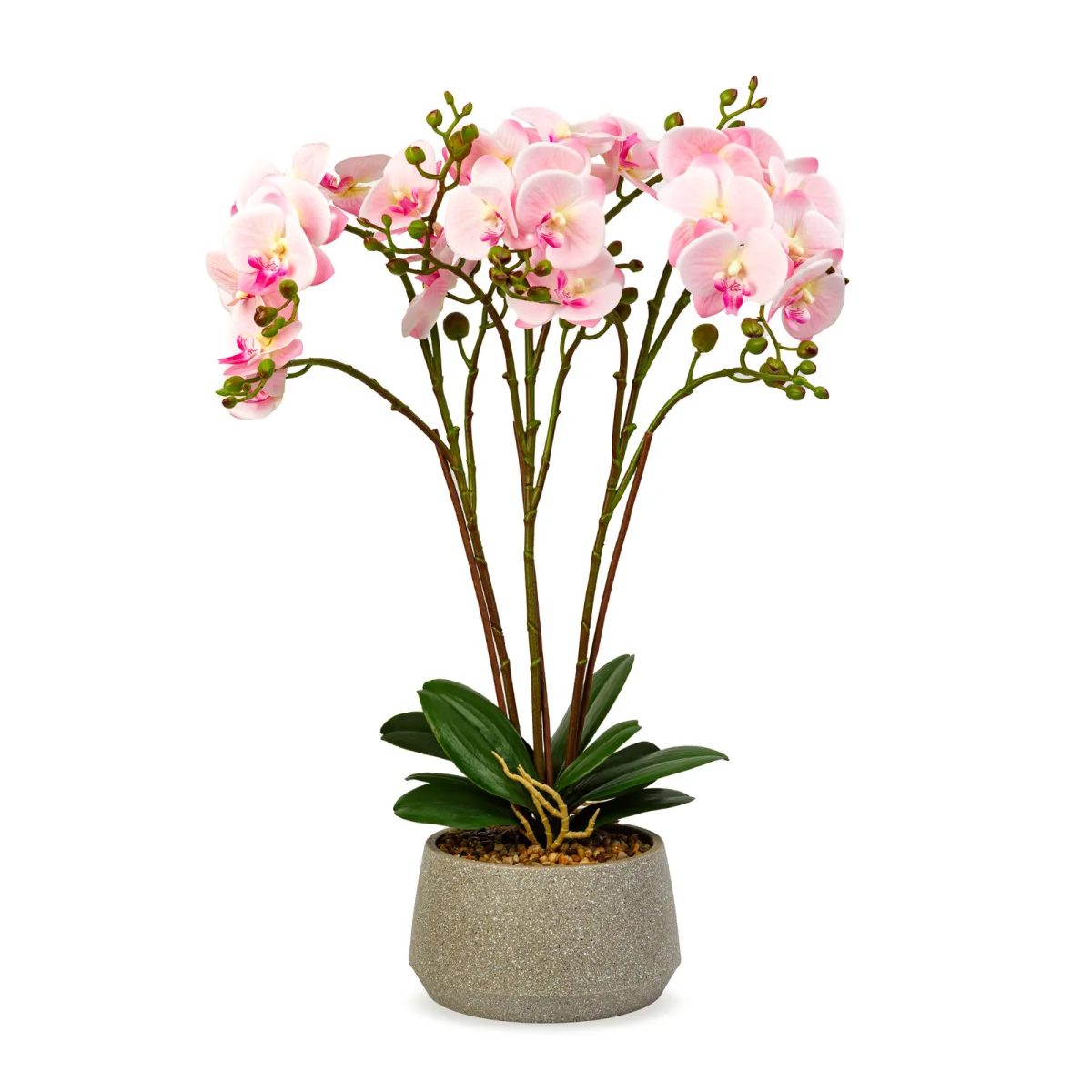 Planta artificiala orhidee roz 58 cm, decor elegant realist, pentru casa birou sau evenimente - imagine 2