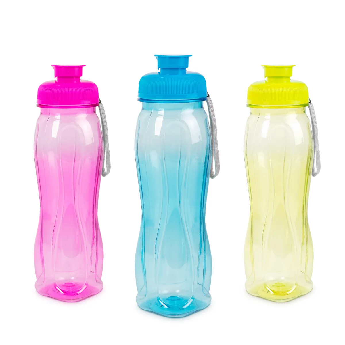 Bidon sport 750 ml, plastic transparent, 3 culori