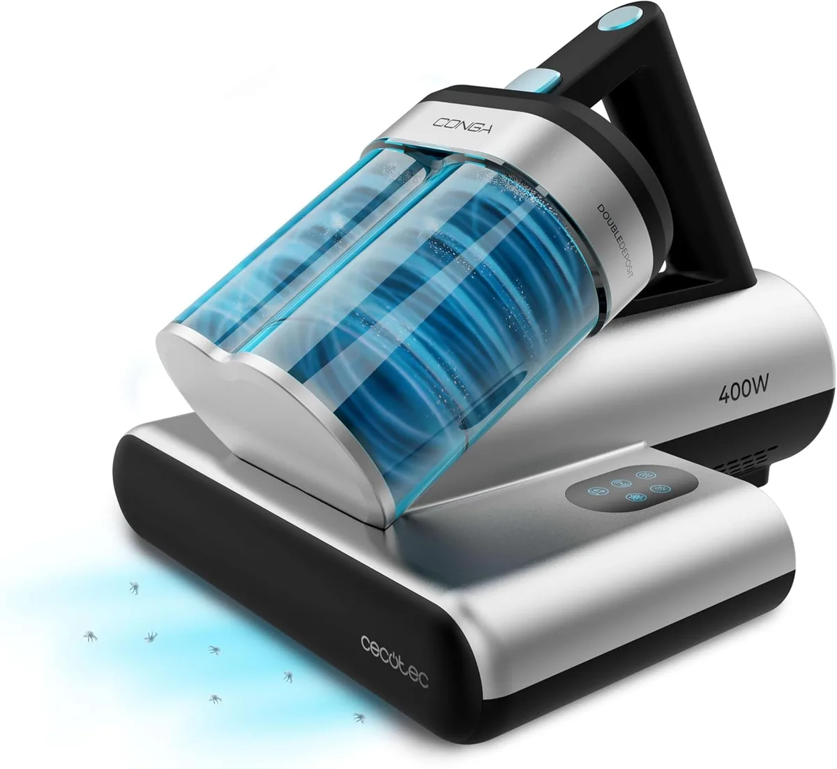 Aspirator UV de pat antiacarieni Cecotec Conga Rockstar 4000, 400W, 13000Pa, aer cald, depozit dublu